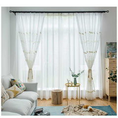 Pastoral White Sheer Voile Curtains For Living room Bird Embroidered Curtains Window For Bedroom Tulle For Kitchen Drapes Blind