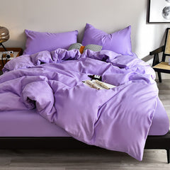Bedding Set High Quality Skin Friendly Fabric Black Duvet Cover Set Solid Color Single Double King Size Quilt Cover Set