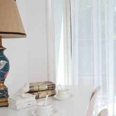 White Solid Tulle Curtains Window Screening for Bedroom Kitchen Sheer Voile Blinds Drapes Gauze Treatments Door
