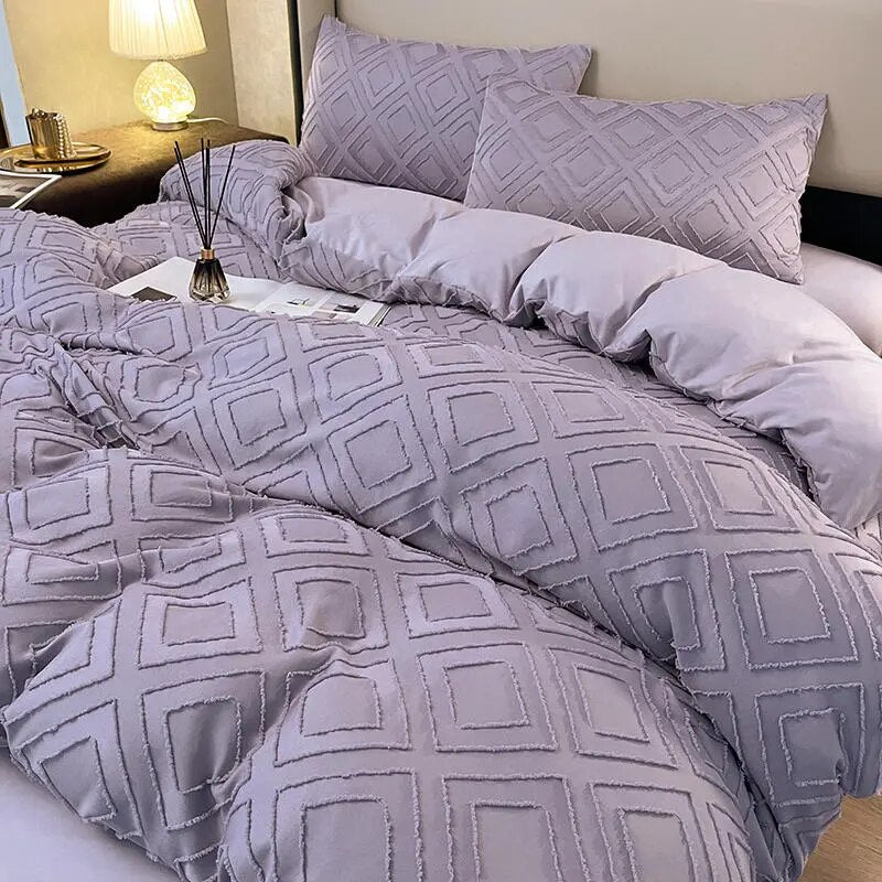 Queen Bedding Set King Size Gray Color Bed Sheet Sets funda nordica cama 135 Double Size Bed Linen Euro Geometric Beds