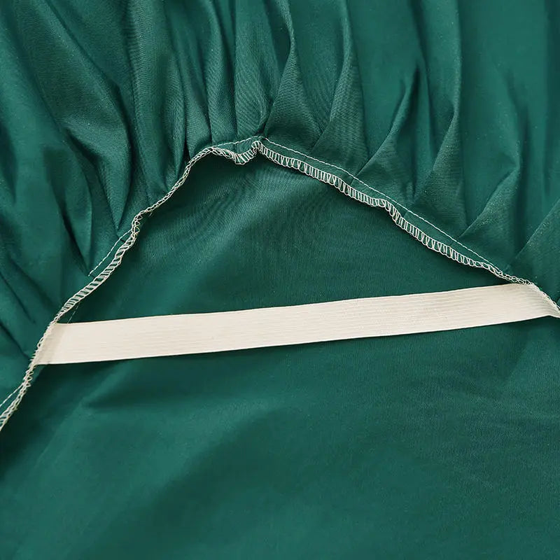 Bonenjoy 1pc Plain Dyed Bed Skirt with Elastic Green Solid Color Single/Queen/King Size Bed Sheet Ruffles(Pillowcase need order)