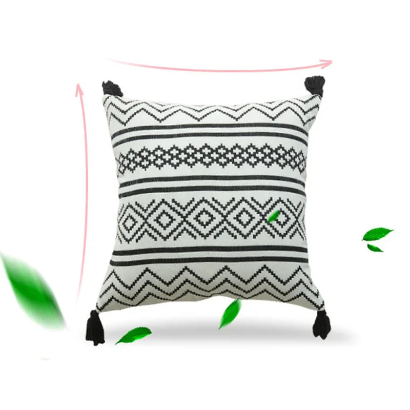 Home Decor Nordic Chenille Geometric Jacquard Tassel Hugging Pillow Case Sofa Pillow Case Cushion Cover car chair cushion cover