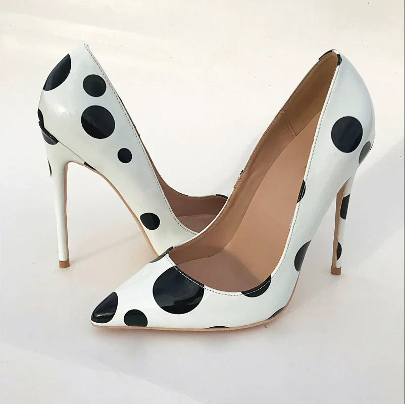 Polka Dots Low Cut Stilettos