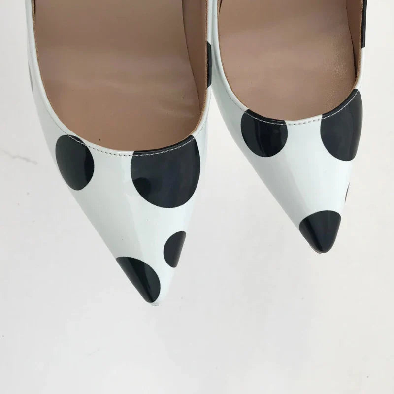 Polka Dots Low Cut Stilettos