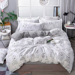 Cotton Pastoral Flower Cartoon Style Fashion Bedding Bed Cover Bed Sheet Duvet Cover Pillowcase 4pcs Bedding Sets/Queen