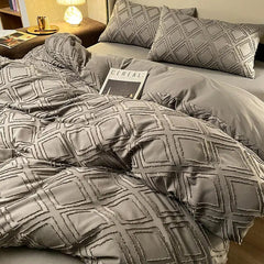 Queen Bedding Set King Size Gray Color Bed Sheet Sets funda nordica cama 135 Double Size Bed Linen Euro Geometric Beds