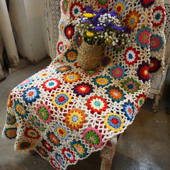 Handmade Granny Square Original Crochet blanket Cushion Felt Pastoral Style Craft Home&living Gift Home Decoration