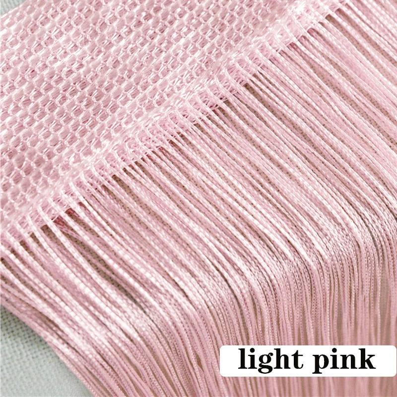 100CM X 200CM Thread Curtains Screen Ribbon String Divider Blind for Living Room Door Wall Window Panel Tassel Curtain
