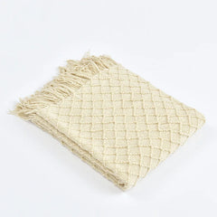 Textile City Knitted Throw Blanket Nordic Style Cozy Home Sofa Decorate Cover Yellow Plaid Bedspread 130x230cm