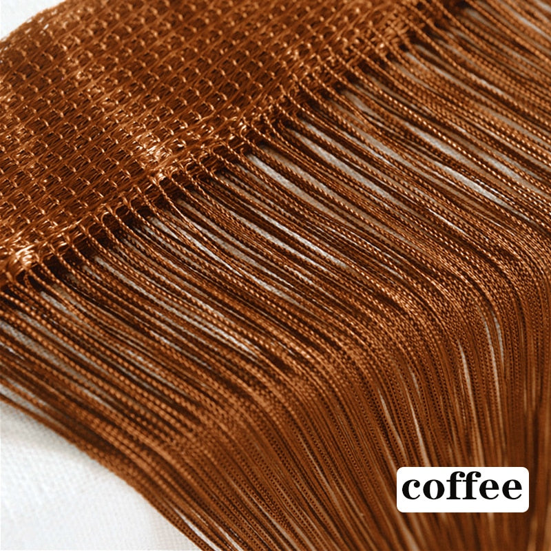 100CM X 200CM Thread Curtains Screen Ribbon String Divider Blind for Living Room Door Wall Window Panel Tassel Curtain