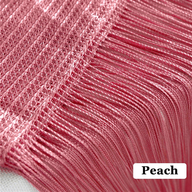 100CM X 200CM Thread Curtains Screen Ribbon String Divider Blind for Living Room Door Wall Window Panel Tassel Curtain