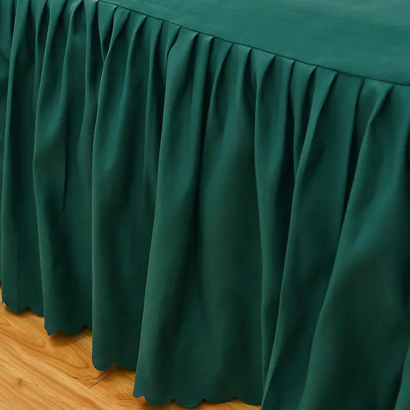 Bonenjoy 1pc Plain Dyed Bed Skirt with Elastic Green Solid Color Single/Queen/King Size Bed Sheet Ruffles(Pillowcase need order)