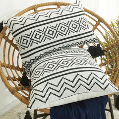 Home Decor Nordic Chenille Geometric Jacquard Tassel Hugging Pillow Case Sofa Pillow Case Cushion Cover car chair cushion cover
