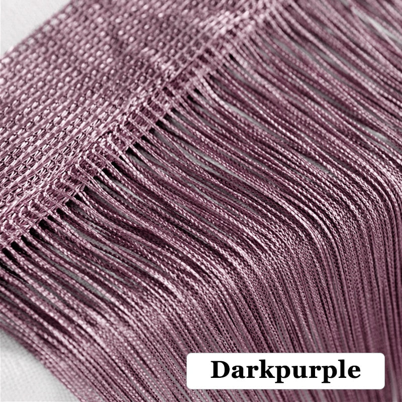 100CM X 200CM Thread Curtains Screen Ribbon String Divider Blind for Living Room Door Wall Window Panel Tassel Curtain