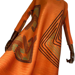 Chic Geometric Pleated Dress - WINI