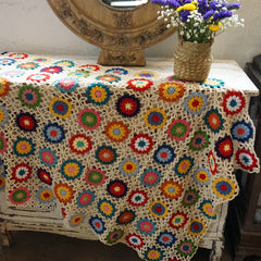 Handmade Granny Square Original Crochet blanket Cushion Felt Pastoral Style Craft Home&living Gift Home Decoration