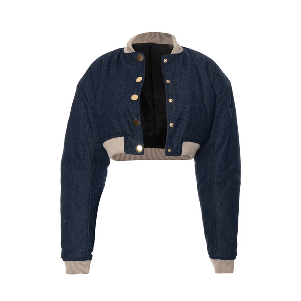 Snap Buttons Cropped Jacket