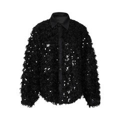 Fringed Sequined Loose Shirt