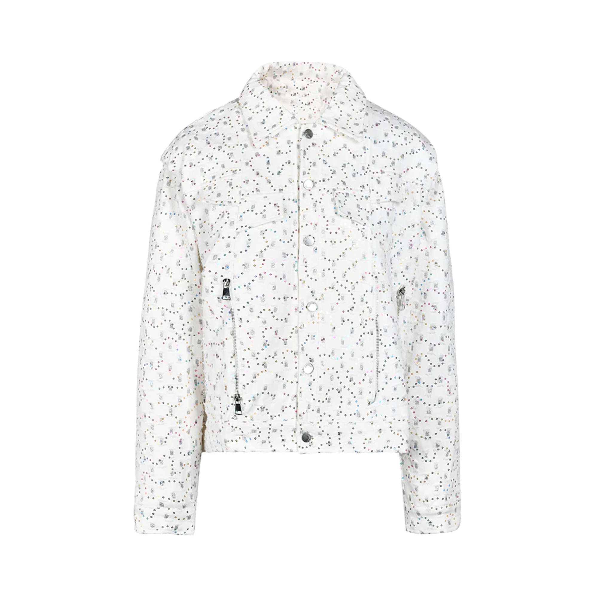 Sequins Overstitch Deco Denim Jacket