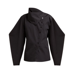 Irregular Collar Cotton Shirt