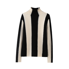 Stripes Turtleneck Loose Knit Sweater