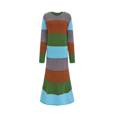 Multicolor Loose Fit Knitted Dress