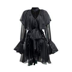 Ruffled Tie-Waist Mini Dress