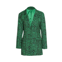 Green Snake Pattern Loose Blazer