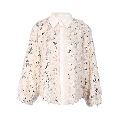 Fringed Sequined Loose Shirt