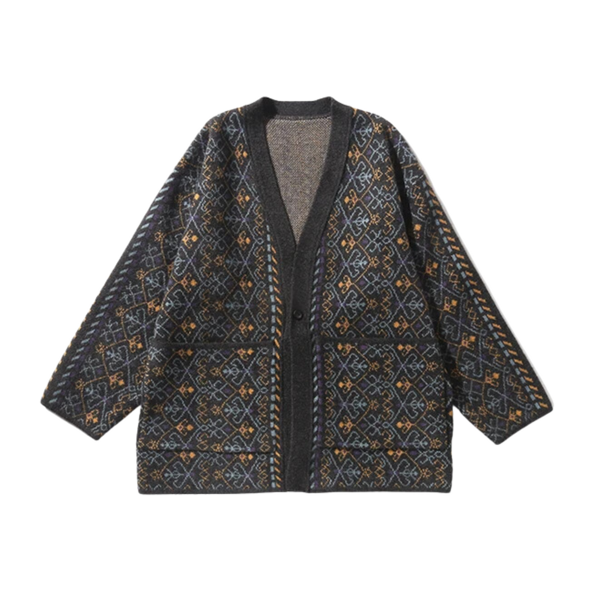 Japanese Style Jacquard Knit Cardigan