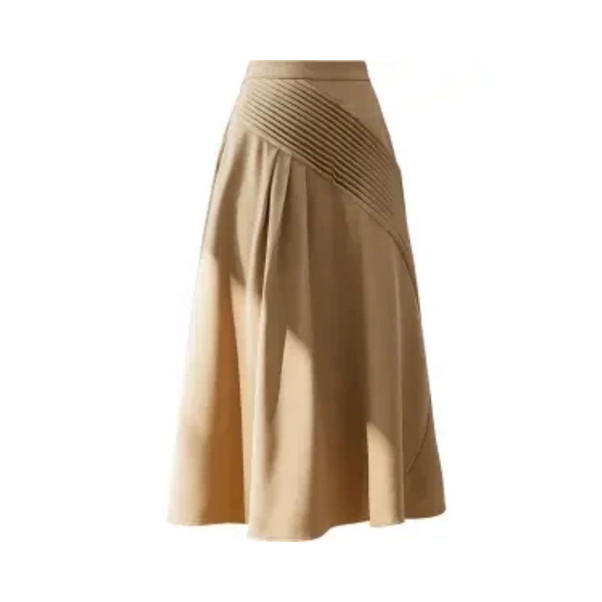 Hip Pleats High Waist Skirt