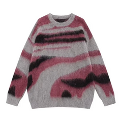 Color Streak Loose Knit Sweater