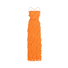 Ruffles Crisscross Back Strapless Dress