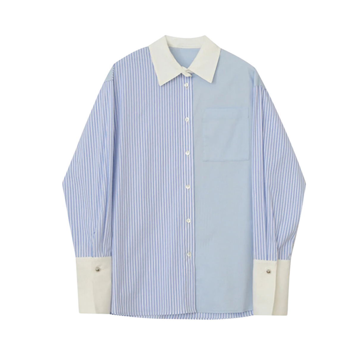 Half Stripes Button Down Shirt