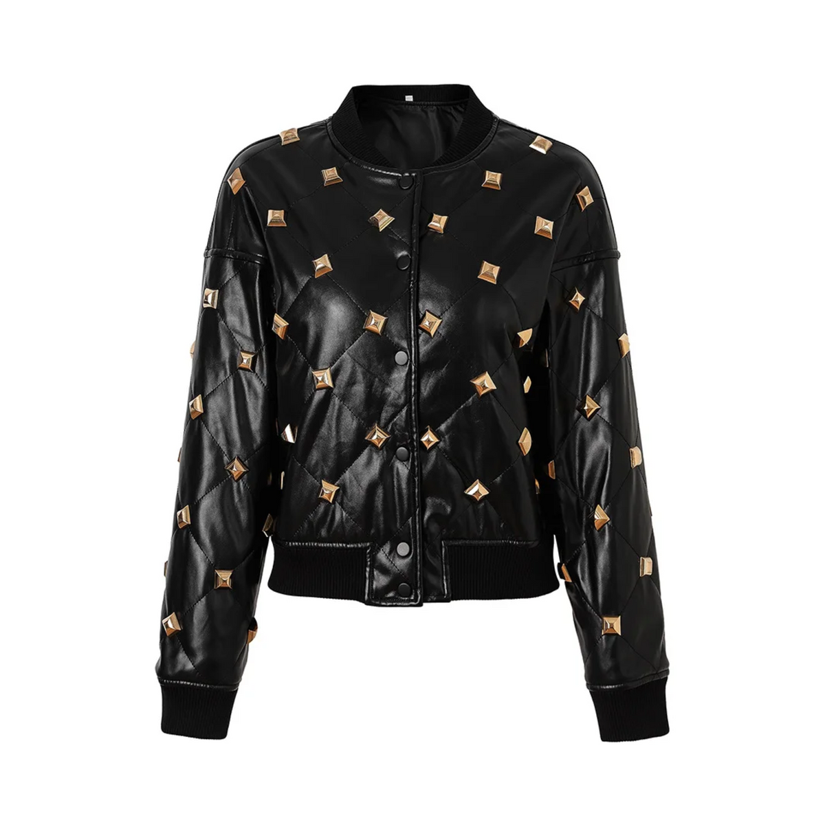 Diamond Quilted Press Studs Jacket