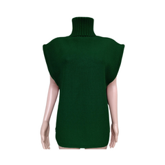 Turtleneck Sleeveless Knitted Sweater