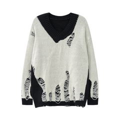 Distressed Knitted Loose Sweater