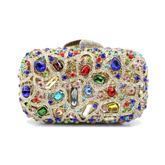 Gemstones Embellished Mini Clutch Bag