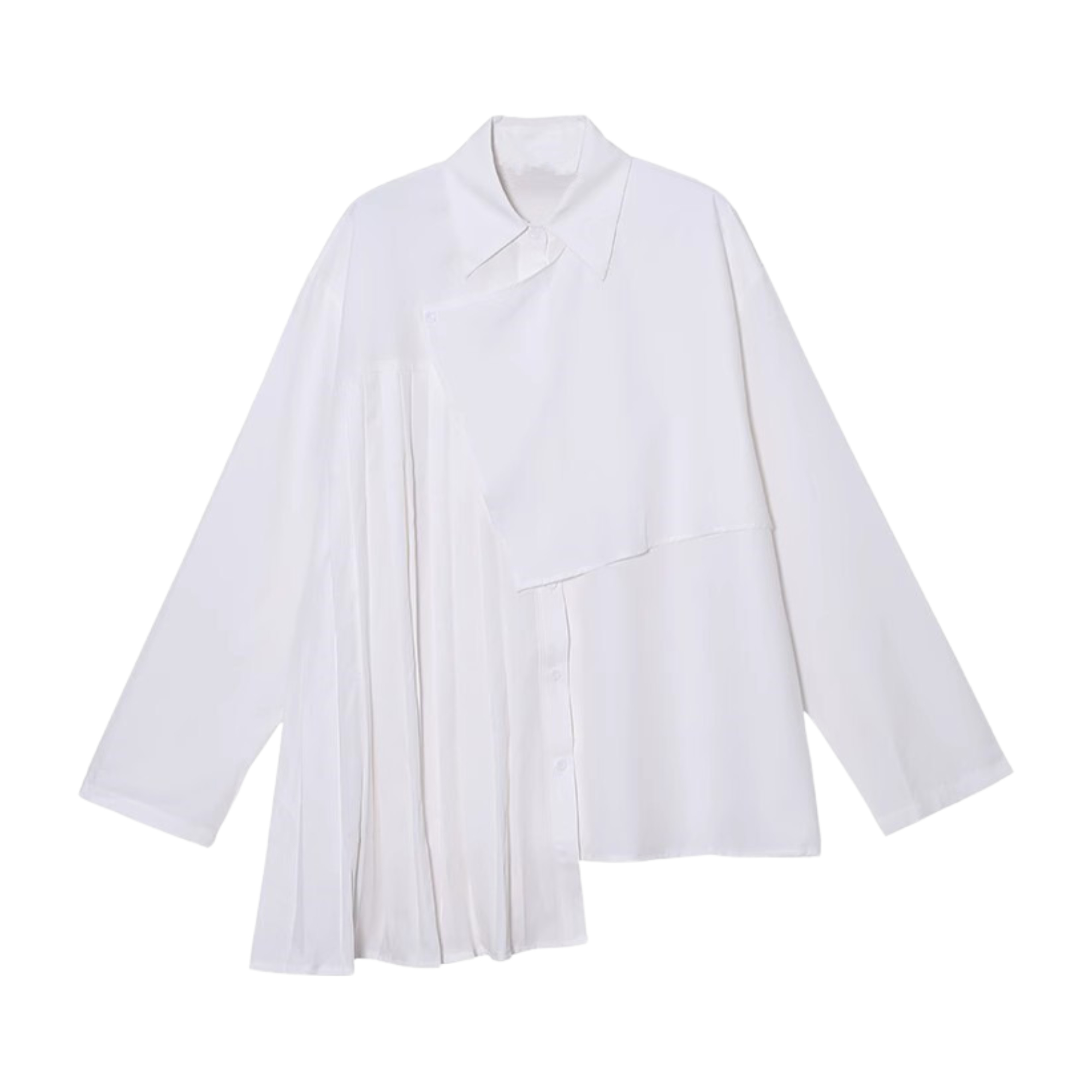 Asymmetrical Half Pleated Cotton Top