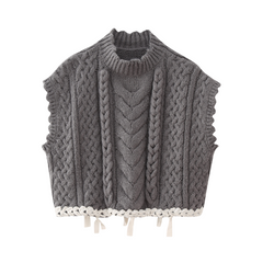 Sleeveless Braided Knit Sweater