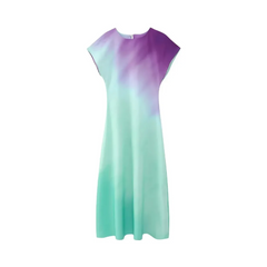 Tie Dye Cap Sleeves Midi Dress