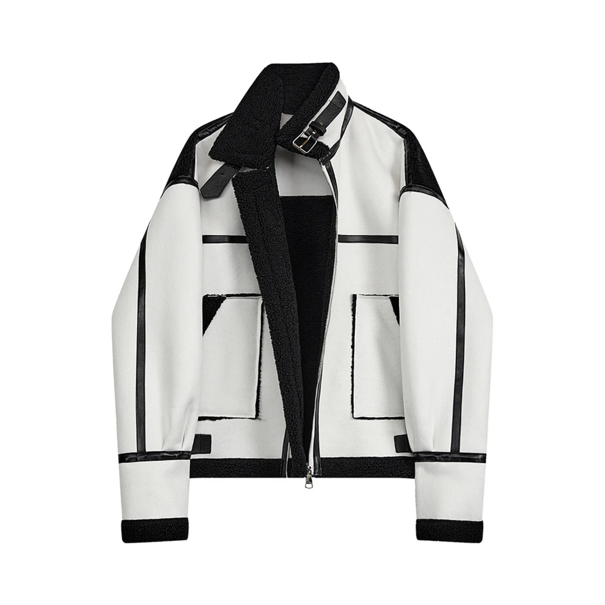 Contrast Accents Zip-Up Jacket