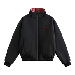 Plaid Zip-Up Reversible Jacket