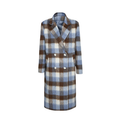 Plaid Double Breasted Belted Coat