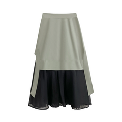 Grunge Layered Mid-Calf Skirt