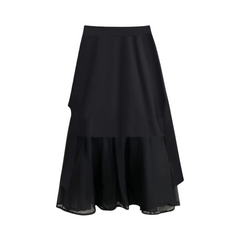 Grunge Layered Mid-Calf Skirt