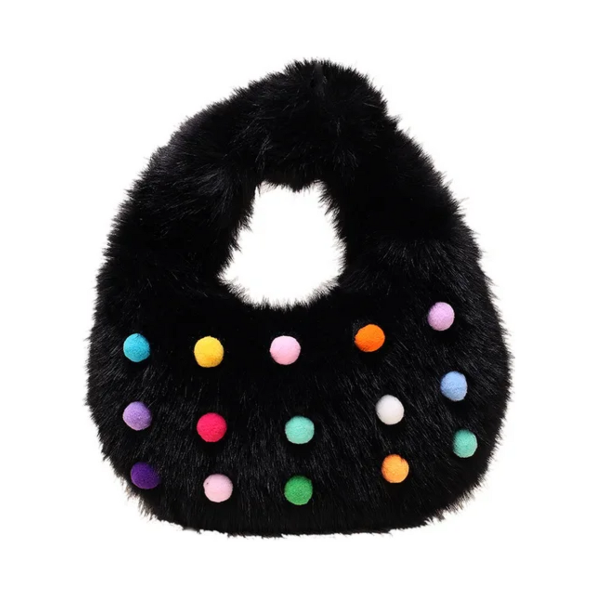 Multicolor Fur Balls Cloud Bag