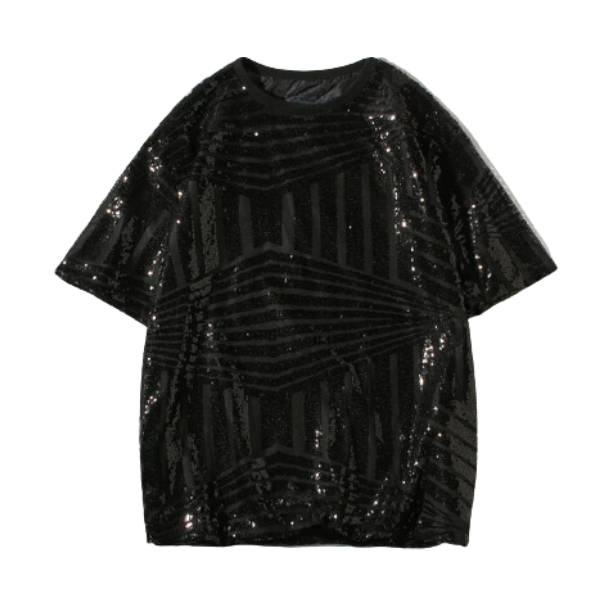 Geometric Sequined Loose Fit T-Shirt