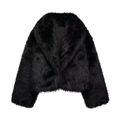 Open Front Faux Fur Cropped Jacket - Final Sale