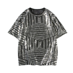 Geometric Sequined Loose Fit T-Shirt